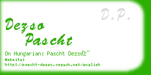 dezso pascht business card